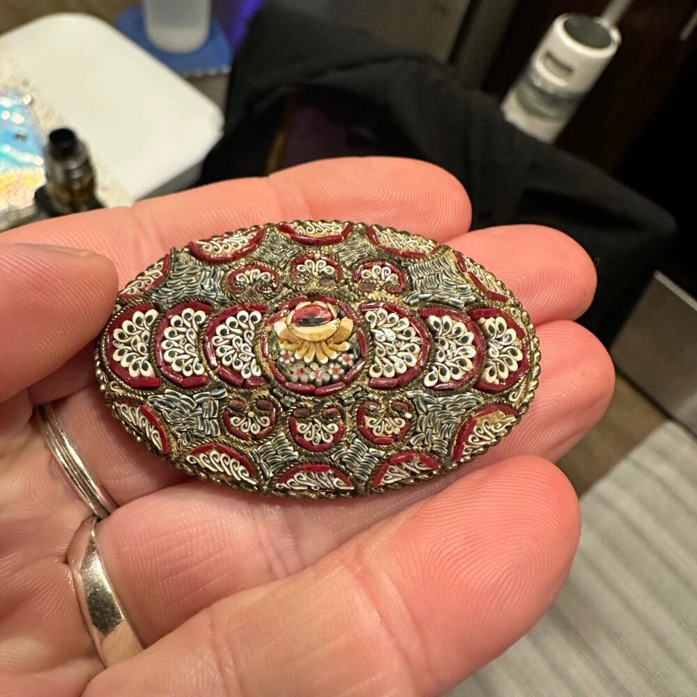 1930s Italian Mosaic Brooch